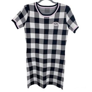 Miu Miu Jacquard Checkered Knit Mini Dress